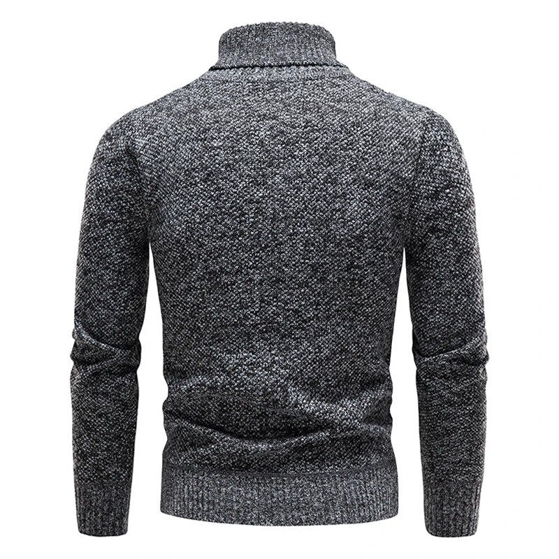 Men’s Turtleneck Jumper with Classic Ribbed Collar and Slim Fit